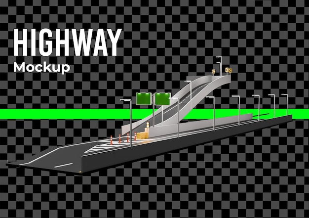 PSD highway mockup illustration for presentation