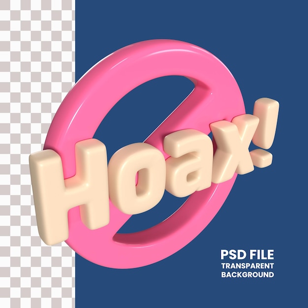 PSD hoax 3d illustration icon