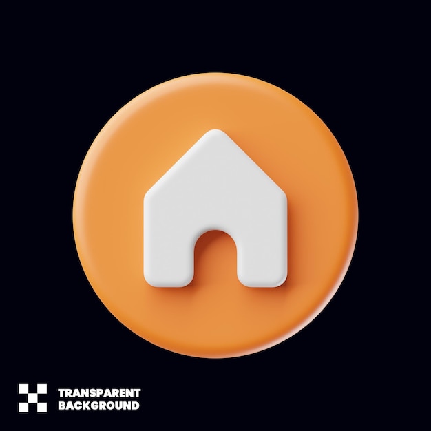 PSD home icon in minimalist 3d render