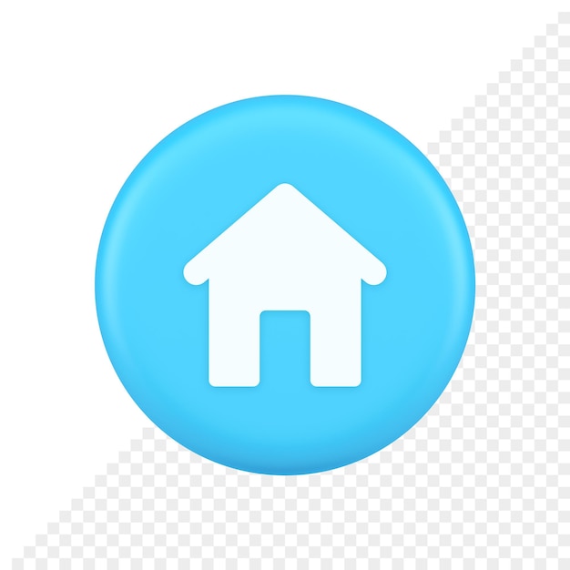 PSD home page button house web symbol cyberspace application interface 3d realistic icon