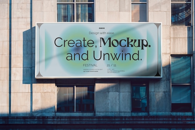 PSD horizontal screen  billboard mockup