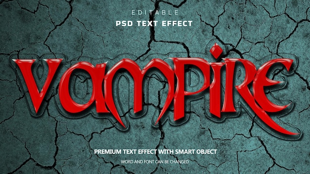 PSD horror editable text effect