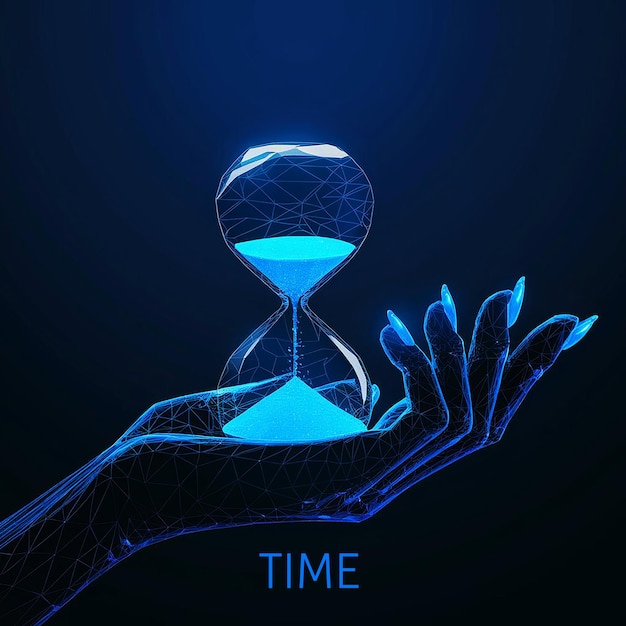PSD hourglass blue background