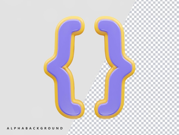 PSD html coding icon 3d rendering vector illustration transparent element
