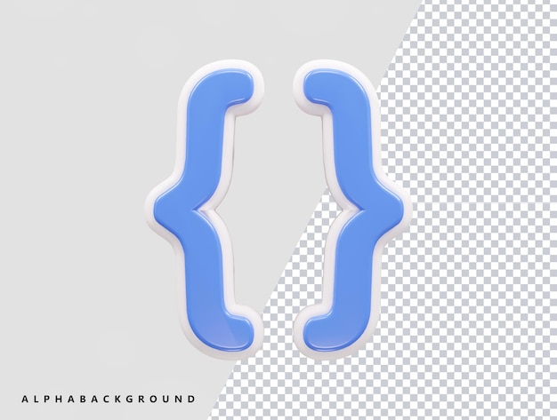 PSD html coding icon 3d rendering vector illustration transparent element