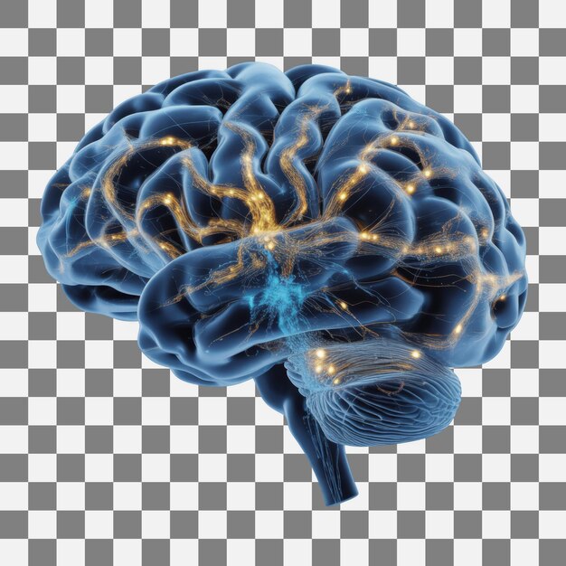 PSD human brain with active neural pathways