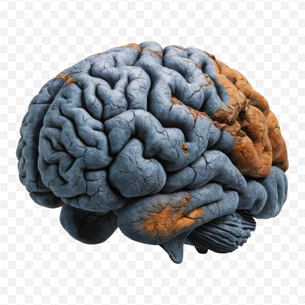 PSD a human brain with a brown spot on it