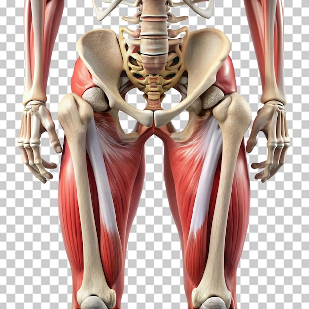 PSD human thigh 3d on transparent background