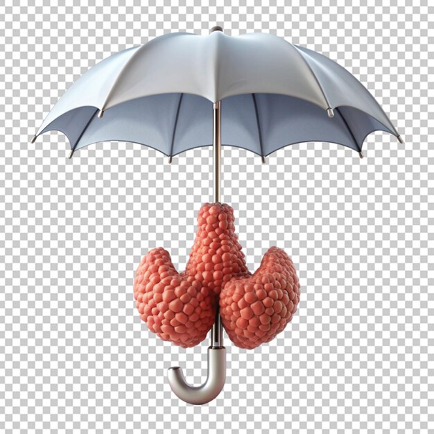 PSD human thyroid under umbrella protect concept