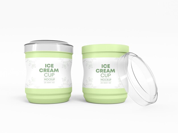 PSD ice cream cup packaging mockup