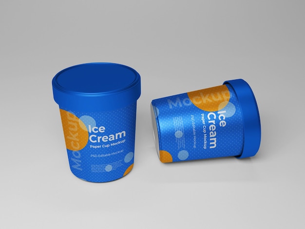PSD ice cream packaging mockups