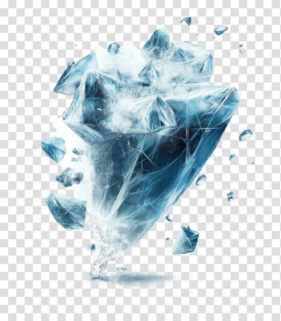 PSD ice crystal vector icon on transparent background