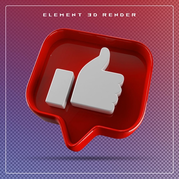 PSD icon 3d like red