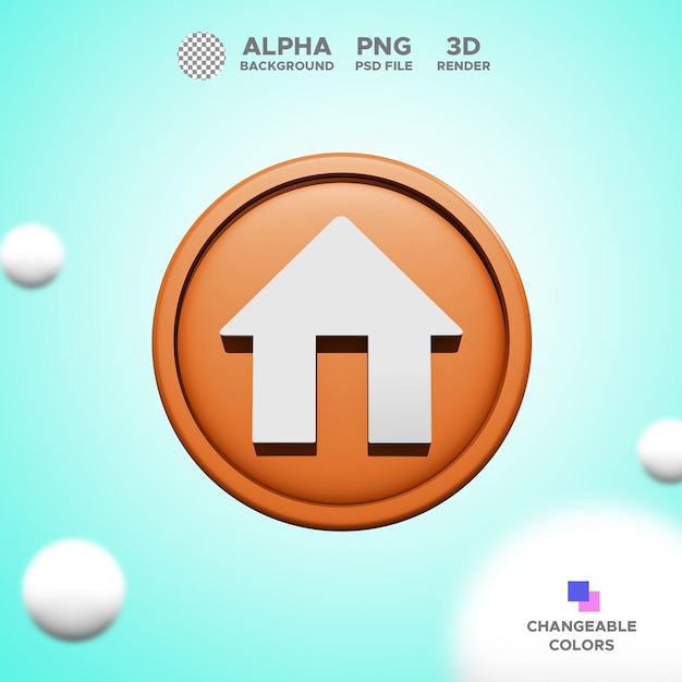 PSD icon 3d render home for design illustration isolated object premium psd