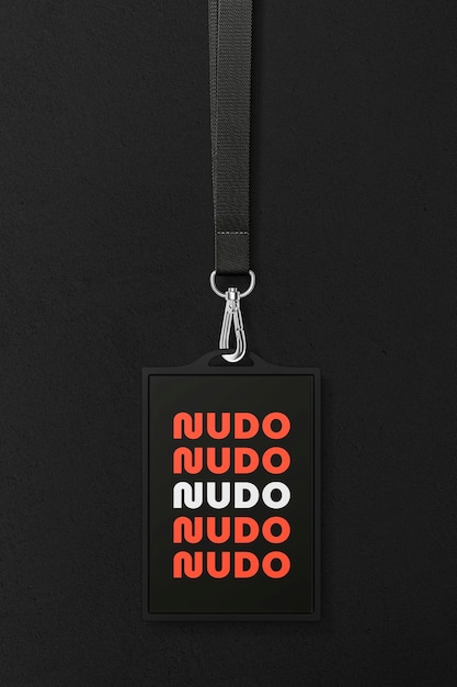 PSD id card holder mockup black 3d design psd