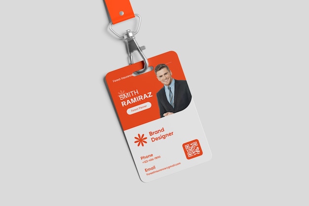 PSD id card mockup template