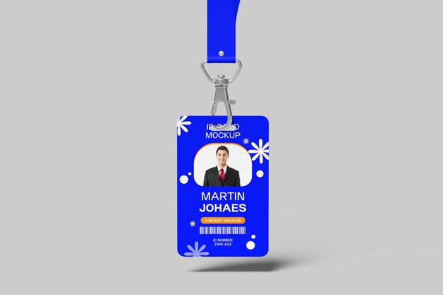 PSD id card mockup template