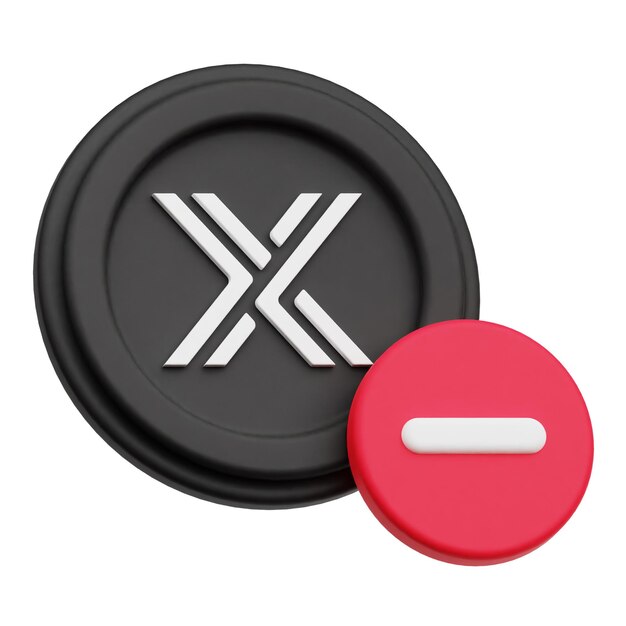 PSD immutable crypto token 3d icon isolated on the white background