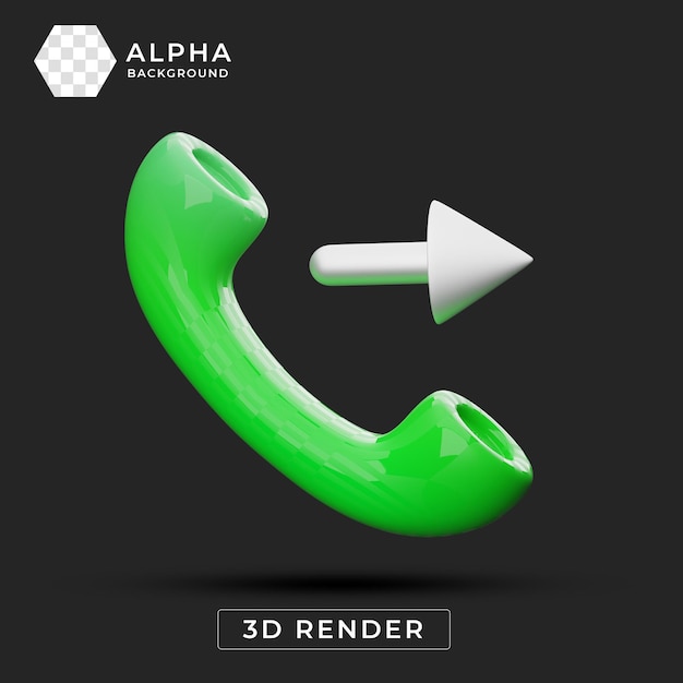 PSD incoming call with an arrow 3d render
