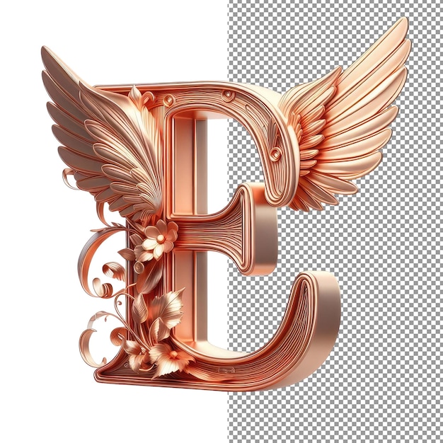 PSD innovative typography single 3d creative letter in transparency
