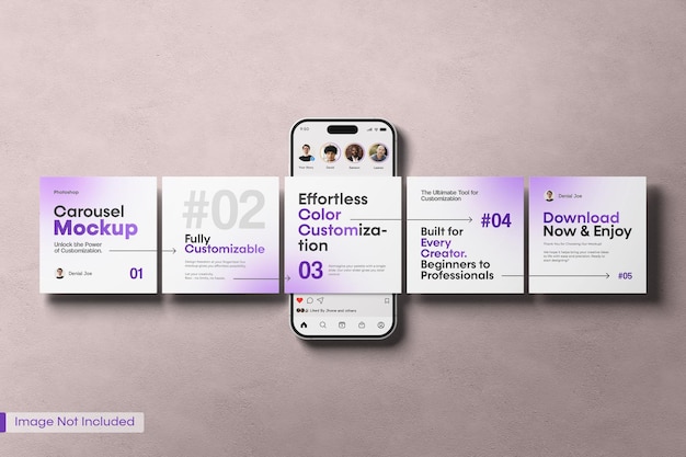 PSD instagram carousel mockup post template