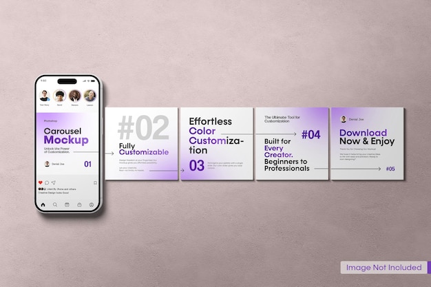 PSD instagram carousel mockup post template