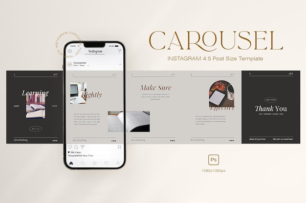 PSD instagram carousel post for social media
