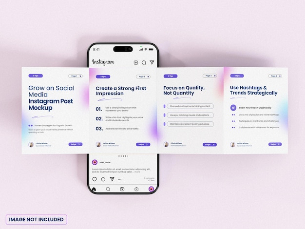 PSD instagram post mockup for social media growth