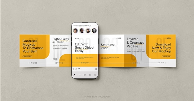 PSD instagram post social media carousel mockup