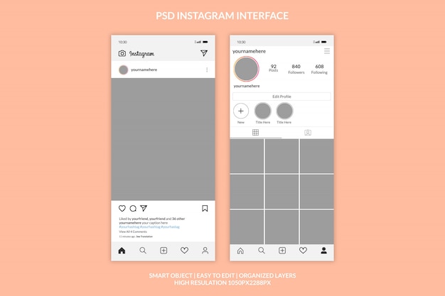 PSD instagram post template premium