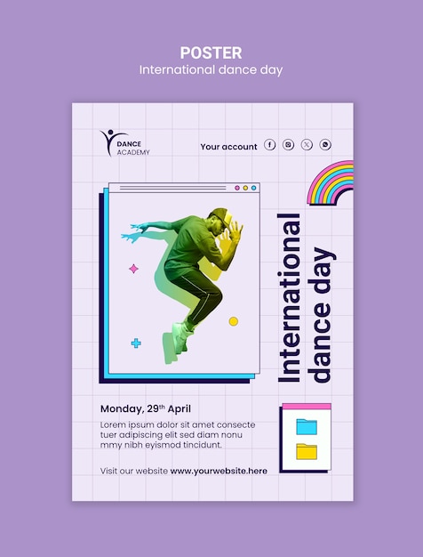PSD international dance day template design