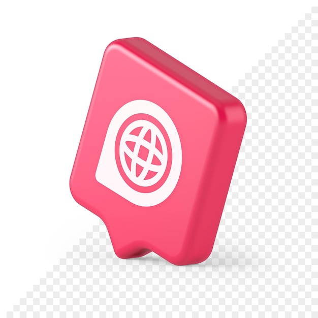 PSD internet access connection pointer button web address global cyberspace communication 3d speech bubble icon