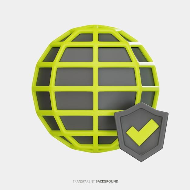 PSD internet protection 3d illustration