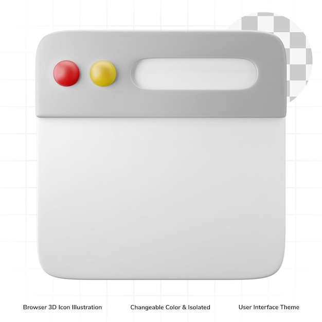 PSD internet web browser symbol user interface 3d rendering icon editable isolated