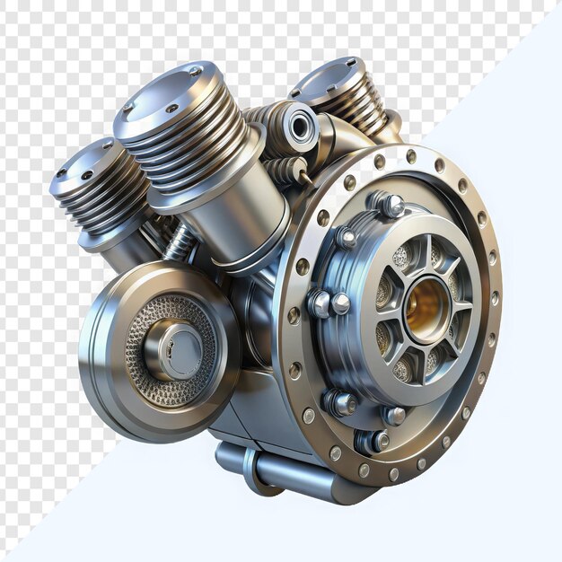 PSD intricate design and craftsmanship of a highperformance metallic engine closeup