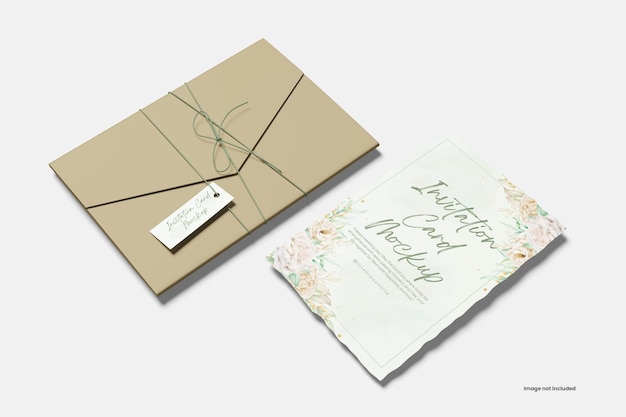 PSD invitation card mockup