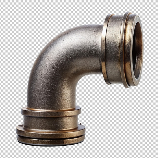 PSD iron pipe with elbow joint on transparent background