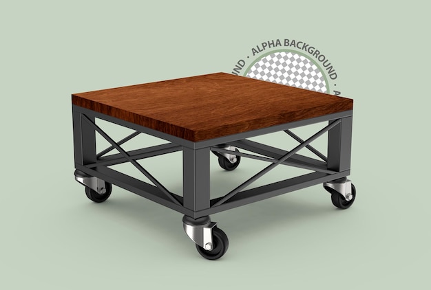 PSD isolated 3d coffee table scene creator rendering.