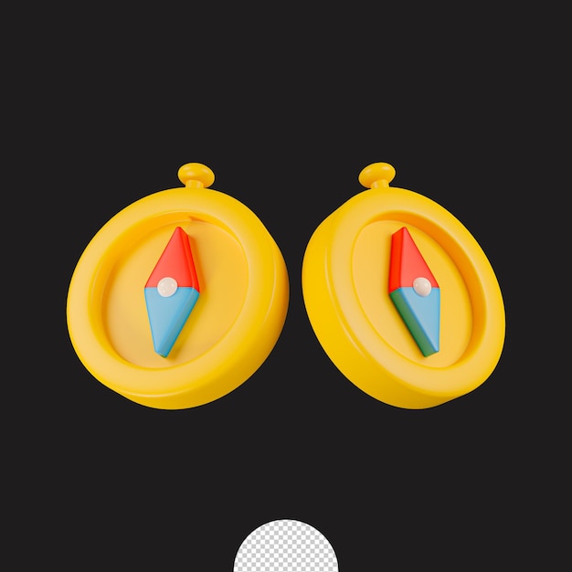 PSD isolated 3d compass icon