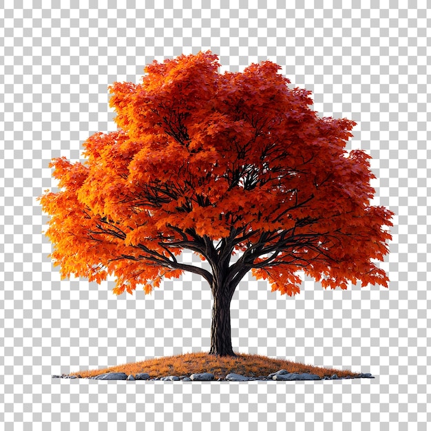 PSD isolated maple tree on a transparent background