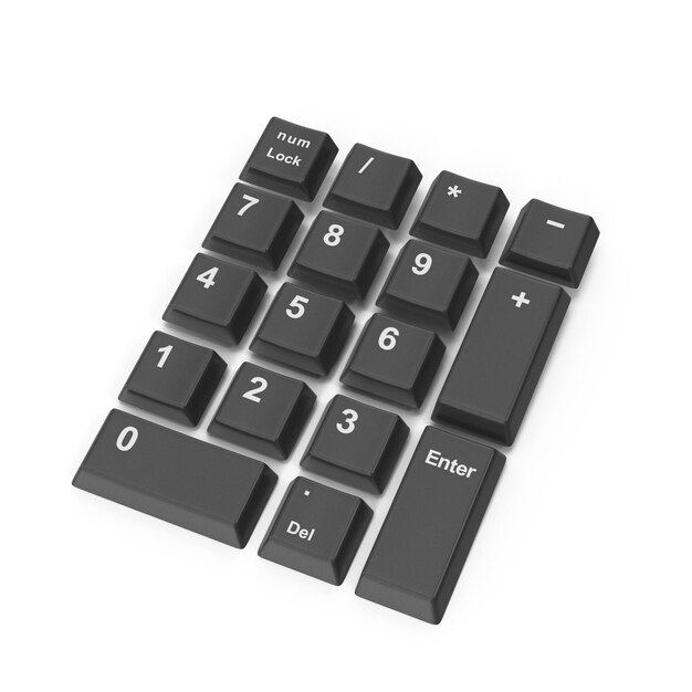 PSD isolated numeric keypad for calculation and data input