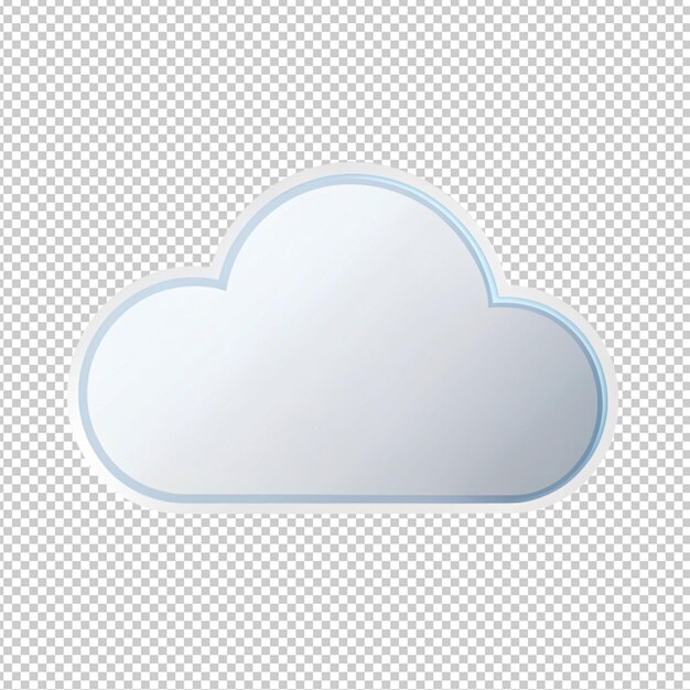 PSD isolated simple cloud sticker template isolated on transparent background