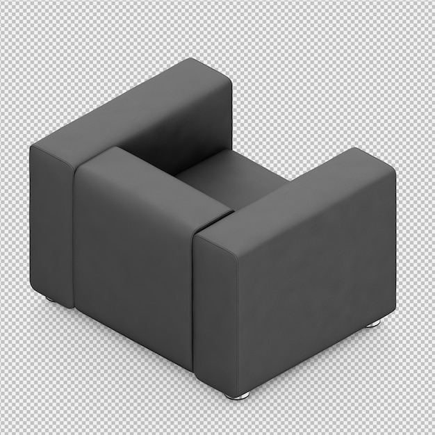 PSD isometric armchair 3d rendering