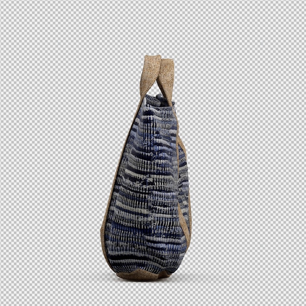 PSD isometric bag 3d isolated render