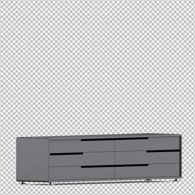 PSD  isometric cabinet 3d render