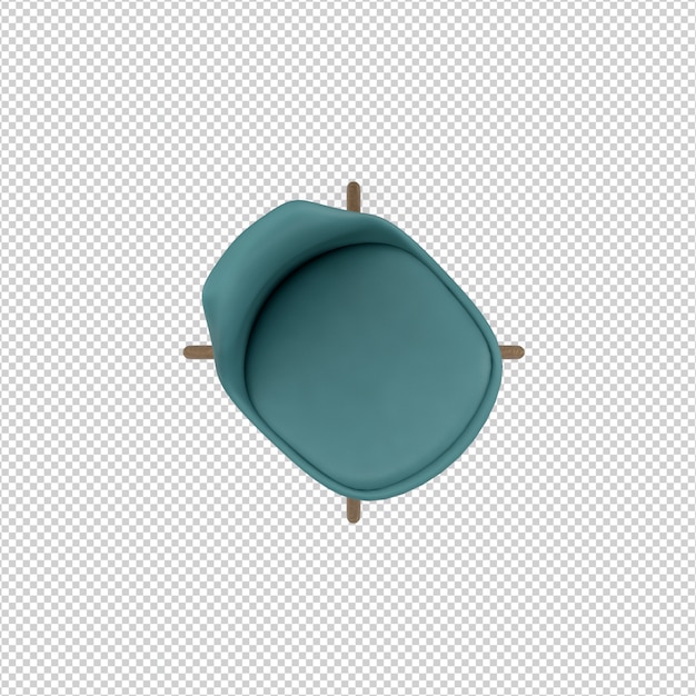 PSD isometric chair 3d isolated rendering