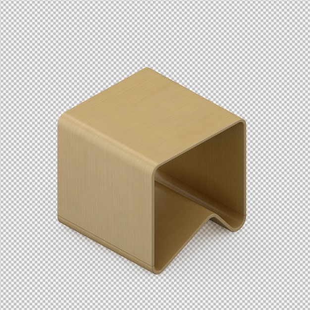 PSD isometric chair 3d render