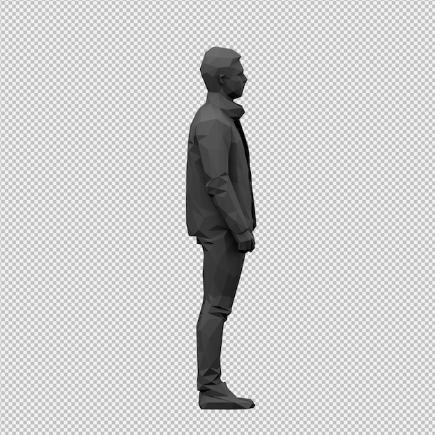 PSD isometric male 3d render