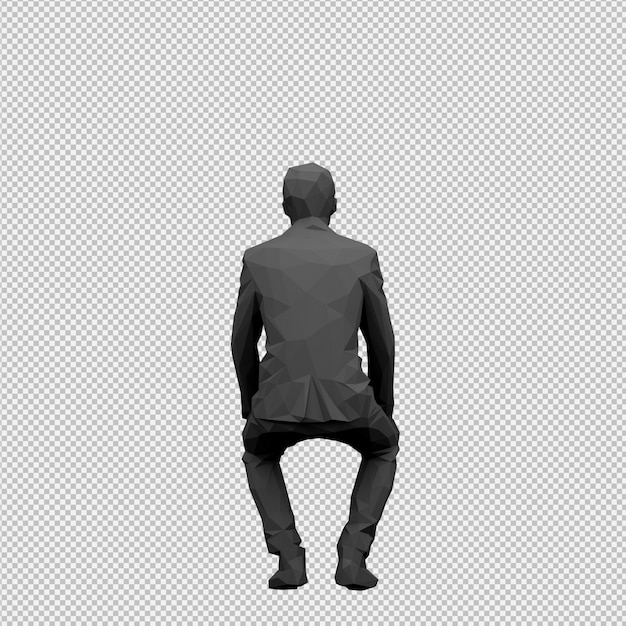 PSD isometric male 3d render