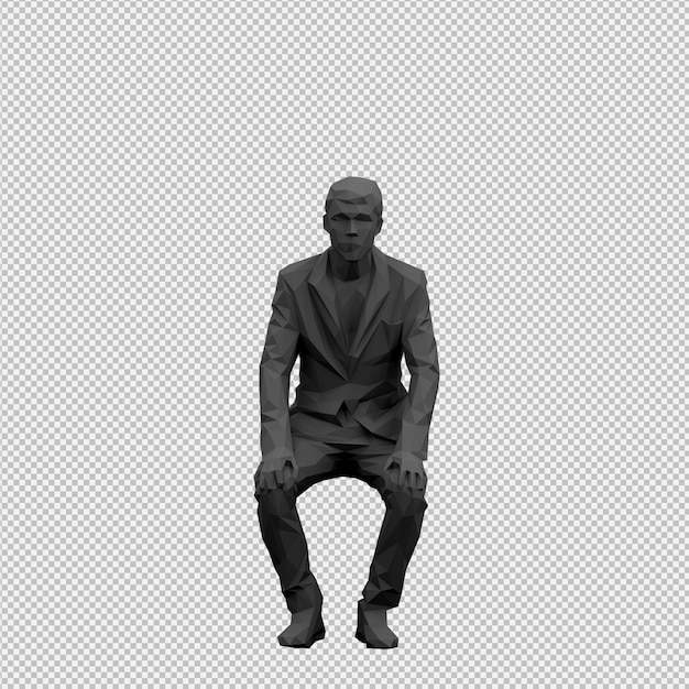 PSD isometric male 3d render